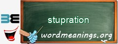 WordMeaning blackboard for stupration